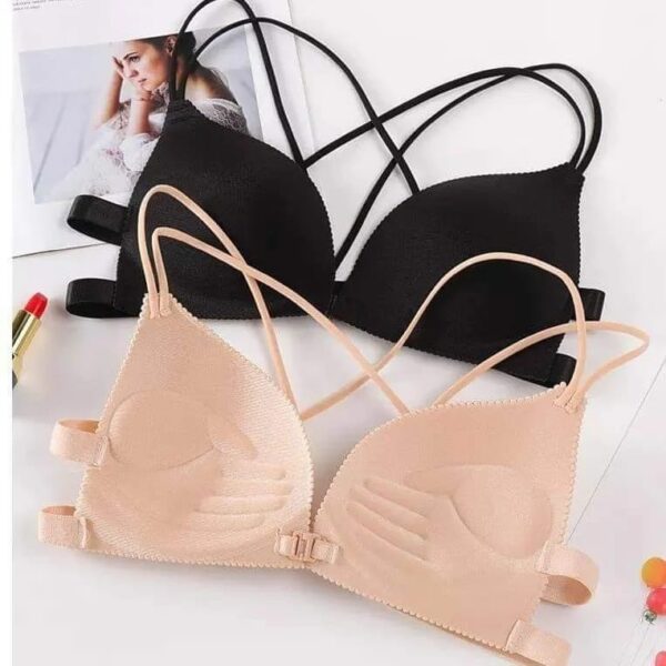 Front Closure Cup single hook bra(Skin/Brown)