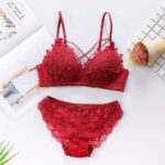 Sexy Lace Floral Wireless Bra Set